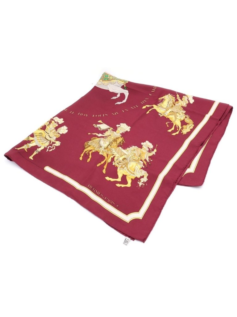 Hermes Carre 90 Horseback Riding Pattern Silk Scarf